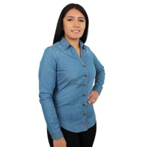 Blusa de mezclilla denim lisa ​​B1193