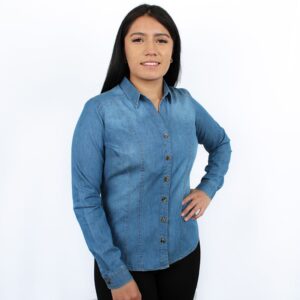 Blusa de mezclilla denim lisa ​​B1250