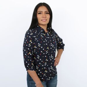 Blusa estampada rayón slub print